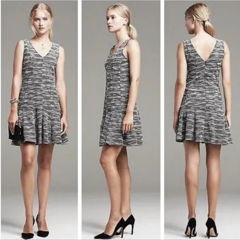 Banana Republic tweed sleeveless fit and flare dress